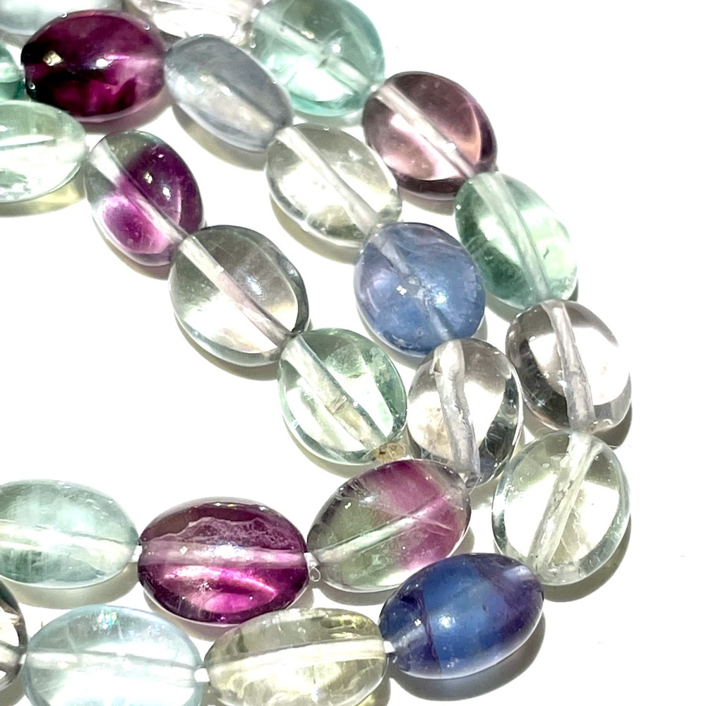 Strand of Rainbow Fluorite Beads